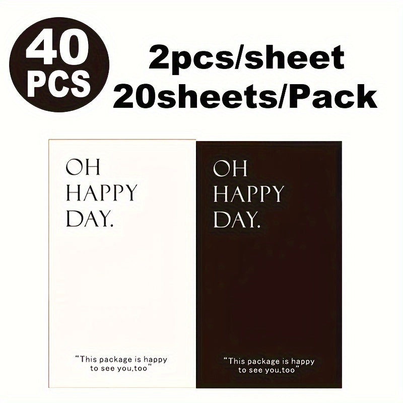 TEMU 40pcs, 9x15cm Size And 2 Types -adhesive Packaging Labels For Box Sealing, Box , Commodity Packaging Sealing , Bag Packaging , Sealing Decals,