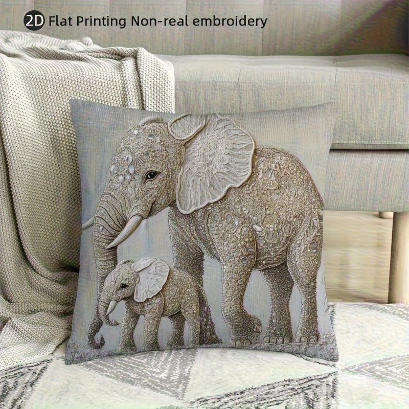 TEMU 1pc Of 45 X45cm Vintage Pillowcase -2d Flat Printed Non Design, Soft Plush Zipper Closure Cushion Cover, Used For Bedroom, Living Room And