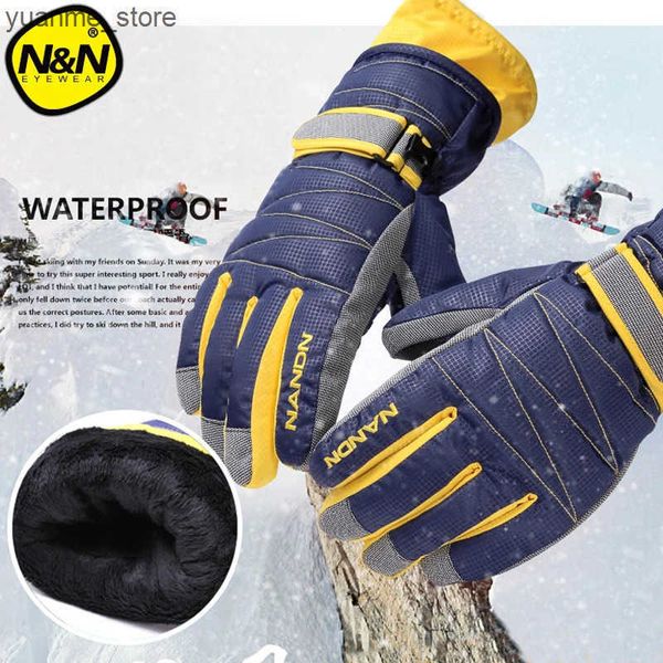 Ski Gloves NANDN Winter Warm Mountain Snowboard Ski Gloves men women Cold Snow Skiing Mittens Waterproof Snowmobile Handschoemen Air+ 5002 J