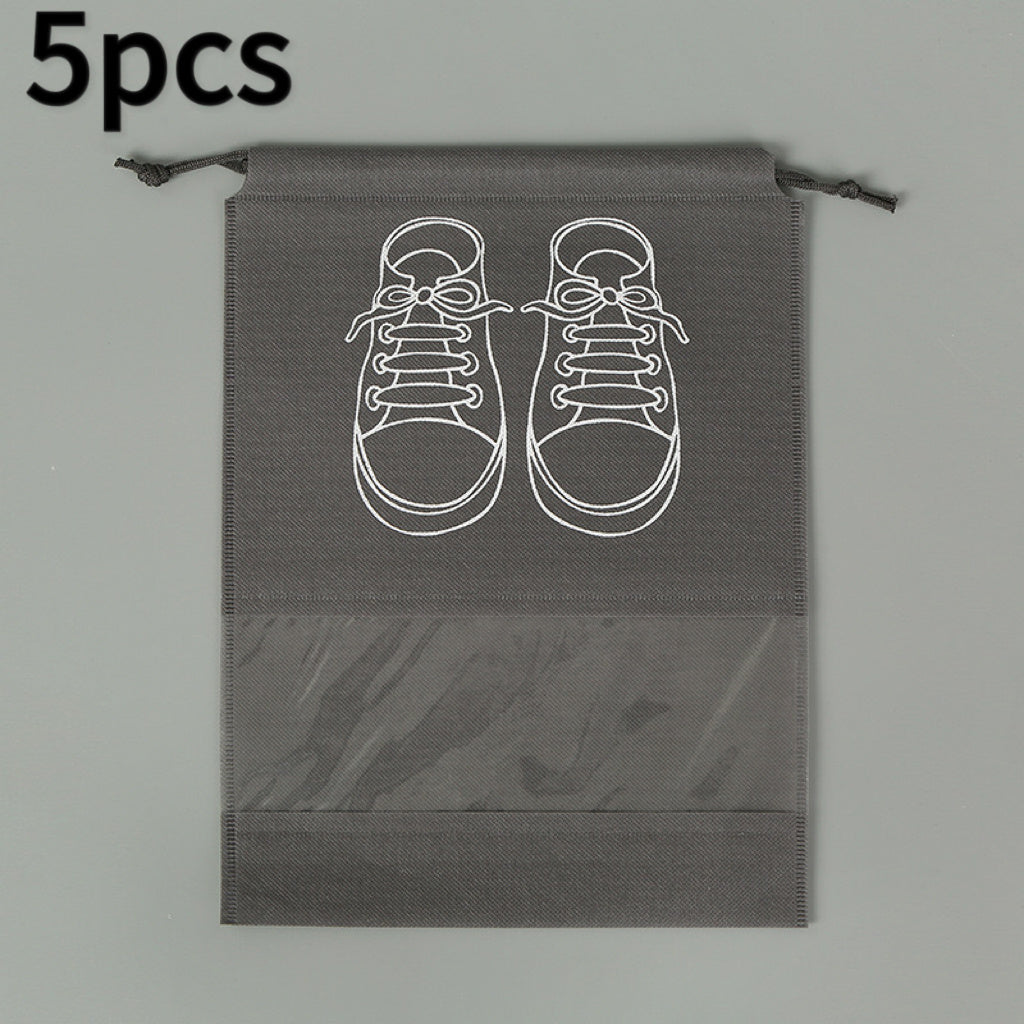 TEMU 10-5pcs Lightweight Non-woven Waterproof Transparent Travel Shoe Storage Bags With Sneaker Graphic Design - Organize Shoes, Boots, Jewelry &