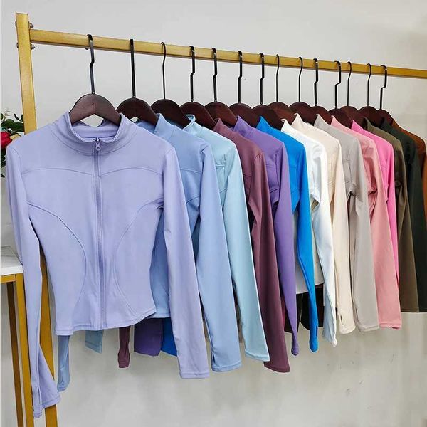 Yoga Outfit Zippers Sports Jackets for Women Yoga T-shirts Fit Coat Casual Long Sleeve Gym Tops Tight Clothing Slimming Running Blouses z241
