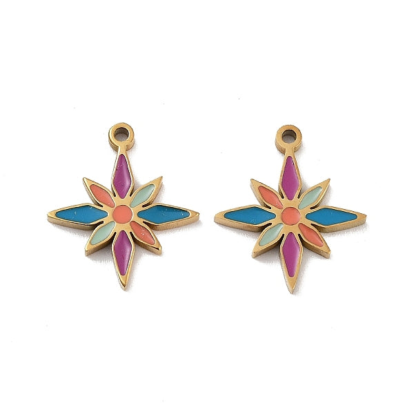 Breloques en émail en acier inoxydable 316 avec placage ionique (IP)