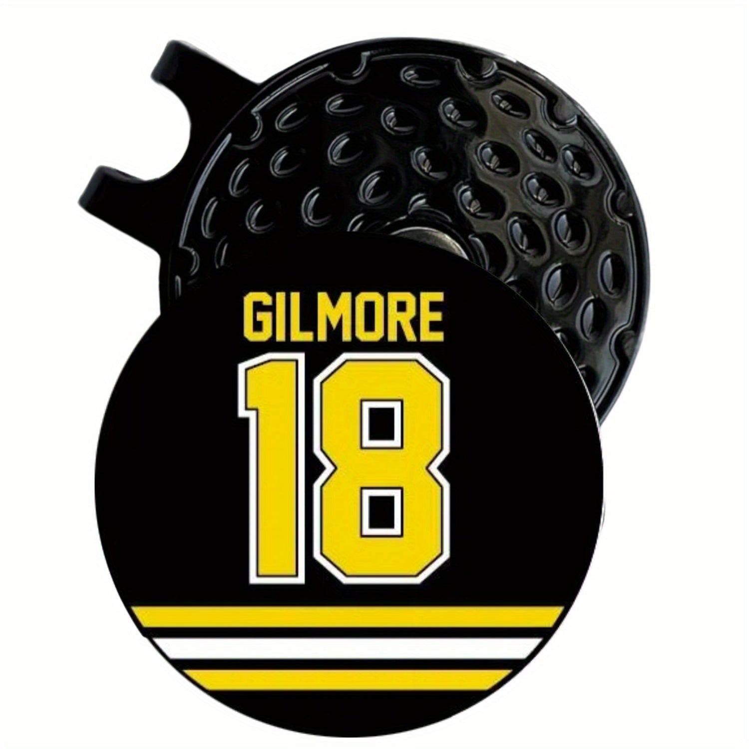 TEMU Gilmore 18 Magnetic Golf Ball Marker With Hat Clip – Striped Design, Durable Metal Construction, Perfect , Golf Accessories, Golf Ball