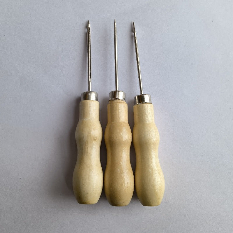 TEMU 3pcs Stainless Drill Punch Set For Candle Making - Round Hole Cone Crochet Crafting Gadgets With Ergonomic Handles, Durable Metal Tools For