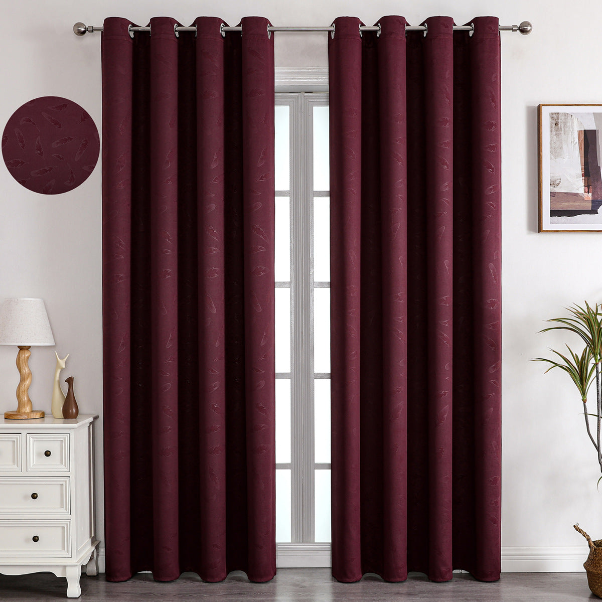 YL-36869 thick double-sided linen blackout curtain project hotel school sound insulation heat insulation blackout cotton linen curtain finished prod