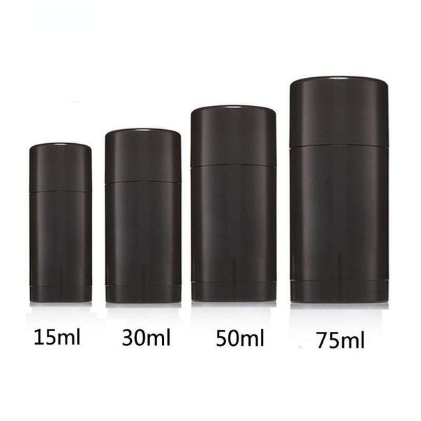 10Pcs 15Ml 30Ml 50Ml 75Ml Empty Black Bottles Twist Up Tube Round Bottom Filg Stick Deodorant Container