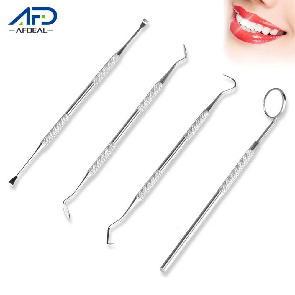 4pcs-Set Tartar Scraper Scaler Plaque Teeth Cleaning Tool Dentist Hygiene Kit Dental Calculus Remover Oral Care