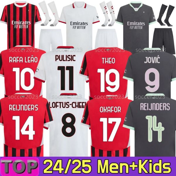 24 25 REIJNDERS KOCHE Soccer Jersey Maglia MilAns GIROUD RAFA LEAO PULISIC men Kids Kit 2024 2025 JOVIC AC Football Shirts Calcio Maillot TO