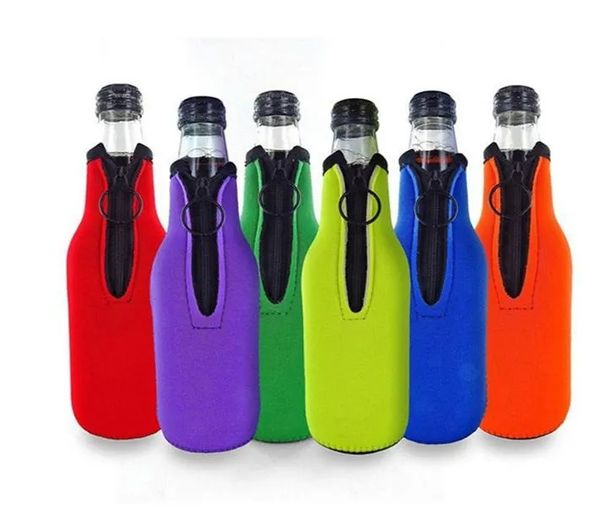 Other Drinkware Neoprene Bottle Cover Insulated Sleeve Bag DIY Summer Insulator 330ml Zipper Beer Bottle Holder dh08