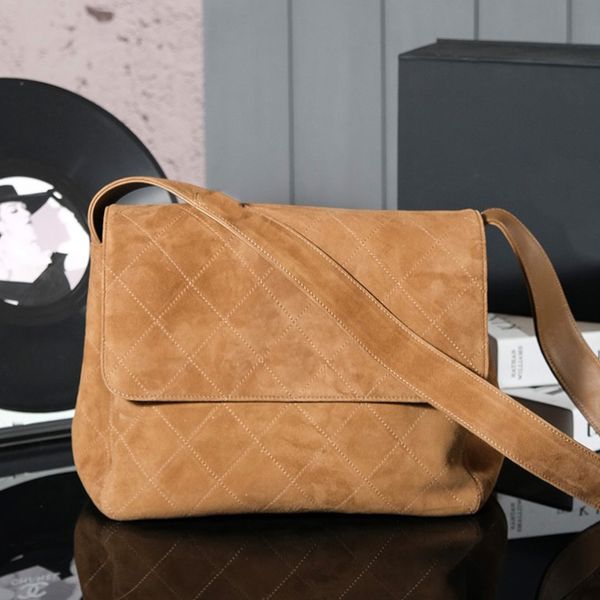 Top Quality 10A Suede Shoulder Bag Luxury Designer Genuine Leather Flap Crossbody Bag Golden Hardware Zipper Pocket Handbag Women Casual Sho