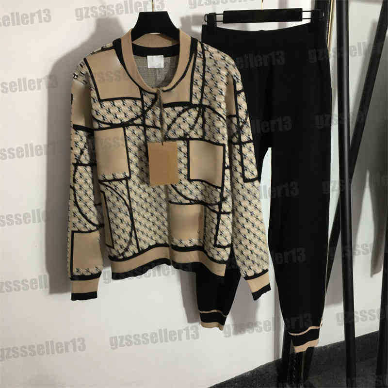 Bubr Knitted Womens Tracksuits Brand Letter Logo Printing Two Piece Sets Luxury High Quality Autumn And Winter Sports Suit Designer Women Clothing