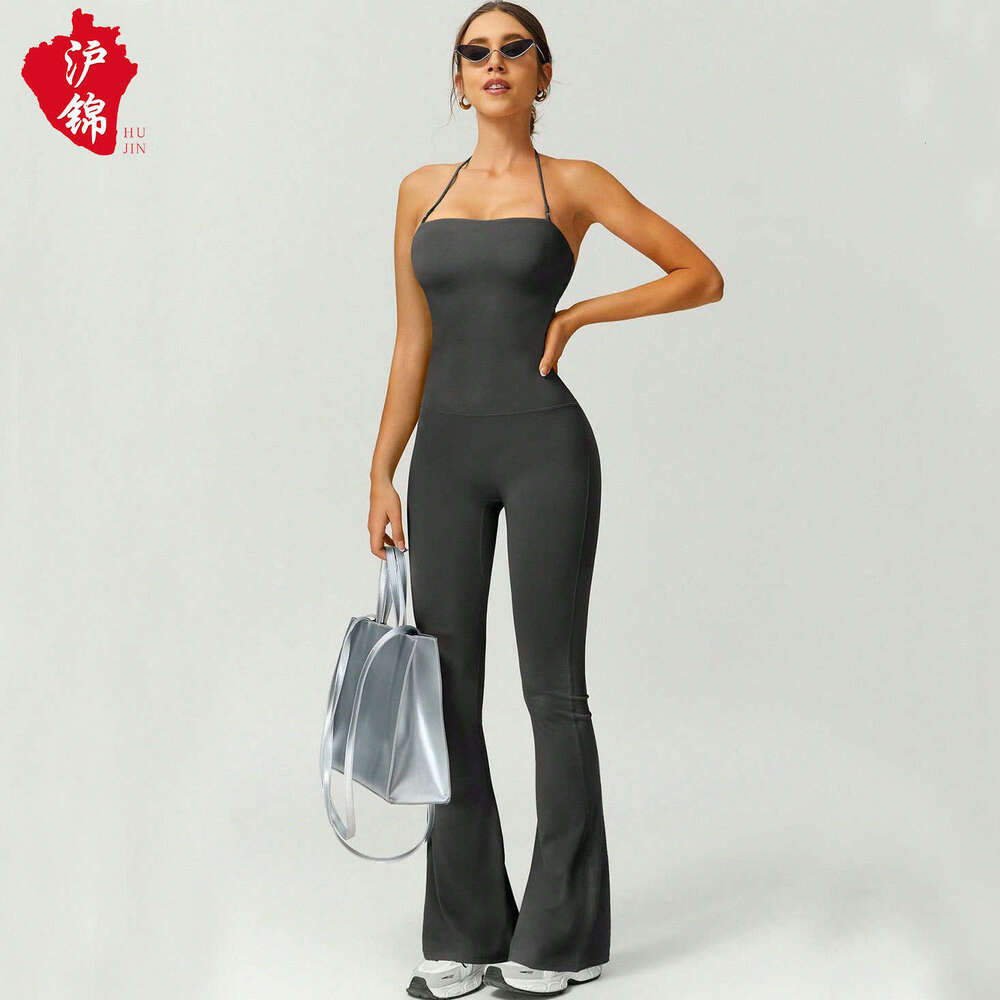 Suspender Long Pants Yoga Jumpsuit Two-Way Wear Waist-Cinching Hip-Lifting Sports Fitness Bodysuit 59