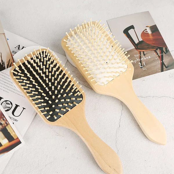 Favor Wood Professional Paddle Party Cushion Loss Massage Brush Hairbrush Comb Scalp Hair Care Healthy Wooden Combs Wedding Gifts Q581 en s