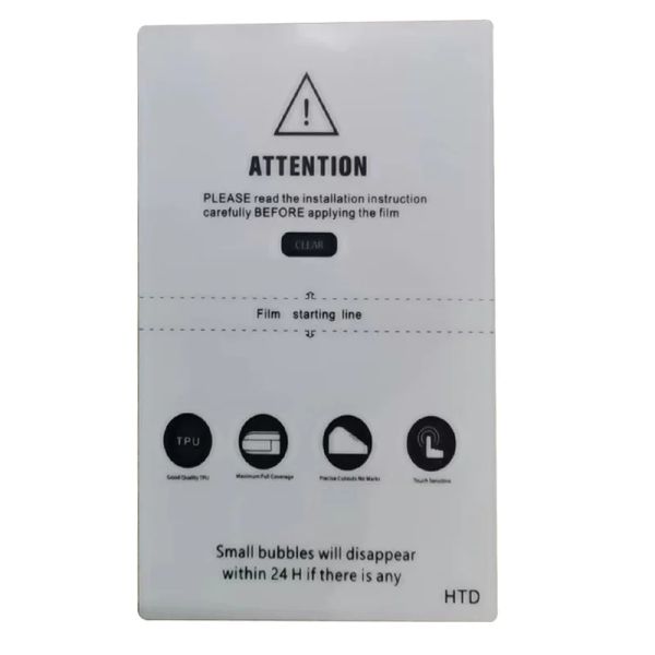 Flexible TPU Hydrogel Film Universal Straight Curved Screen Protector Film Cut Machine Mobile Phone Screen Protective Film 50PCS