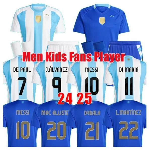 2024 Argentina Soccer Jerseys MESSIS Otamendi DE PAUL aRgENTIna National Team Copa DYBALA KUN AGUERO Maradona Football Shirts 24 25 Men DI M
