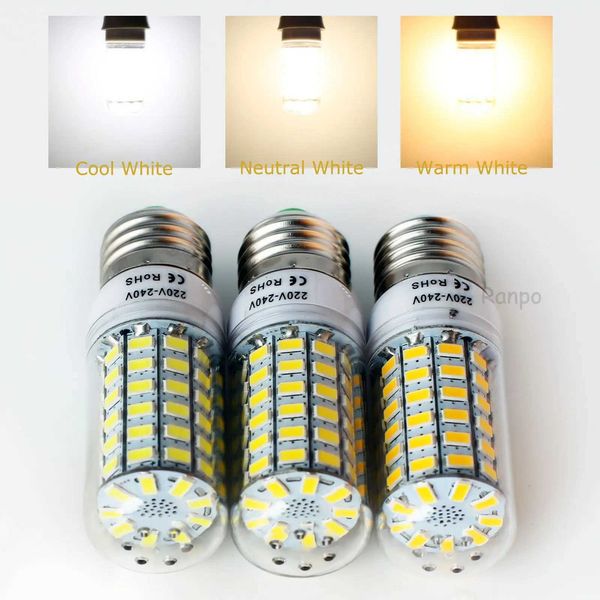Ultra bright 7W-15W LED corn light bulb E27 E14 B22 G9 GU10 screw 24-36-48-56-69-72 LED chip white Lampada 220V ampoule CL240826