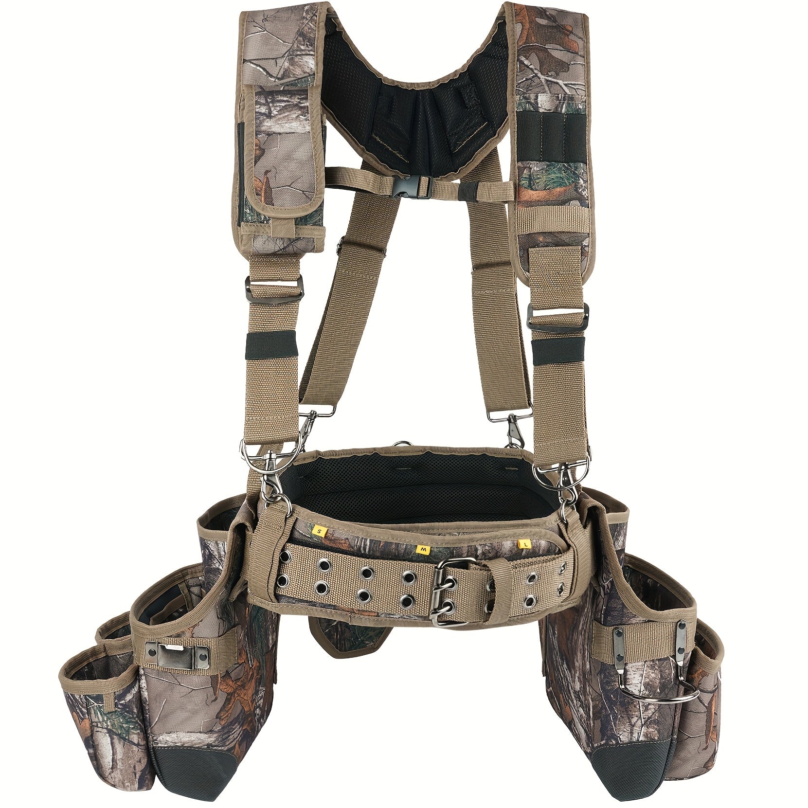 TEMU Tool Belt With Suspenders Tool Bag Suspenders Comb Apron Tool Belt Construction Tool Pouch Builder Heavy Duty Carpenter Suspension Rig For