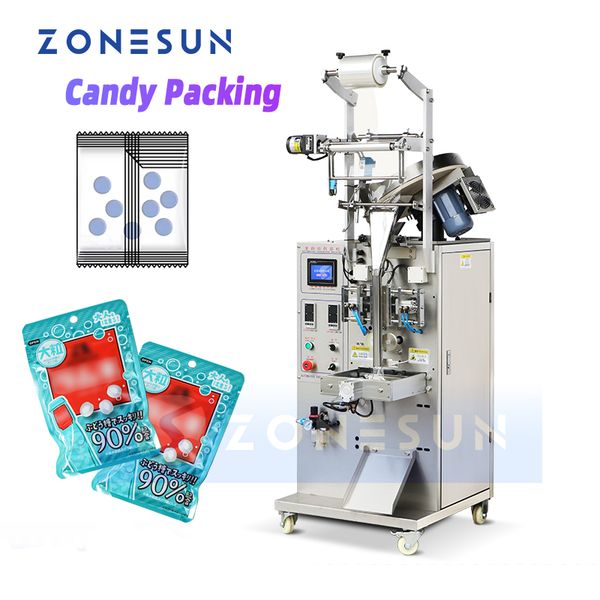 ZONESUN Gummy Packaging Machine Candy Packing Vertical Bag Forming Filling Sealing Machine Granule Packing Equipment ZS-SLFK80
