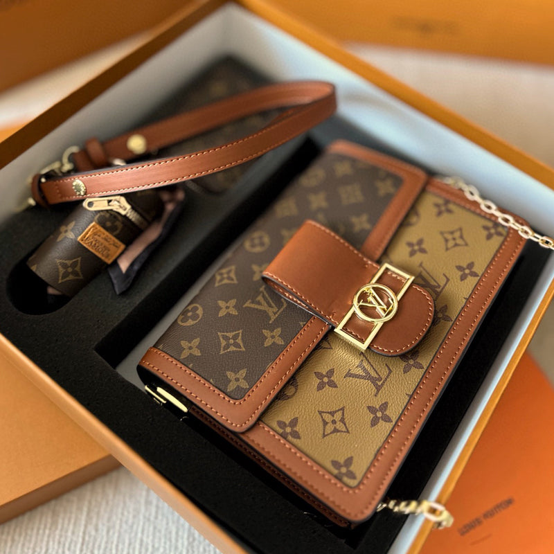 Louis Vuitton Tote Bag Purse+Lipstick bag+Wallet.Evening Bags