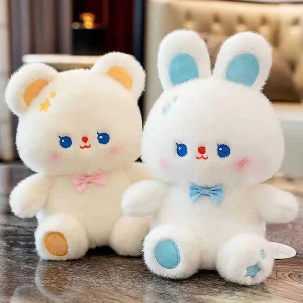 Plush Dolls 25CM Little Bear Bunny Doll White Childrens Plush Toy Bow Tie Bear Doll for Girls Plushies Kawaii Stuffed Animal Patung Dolls z2