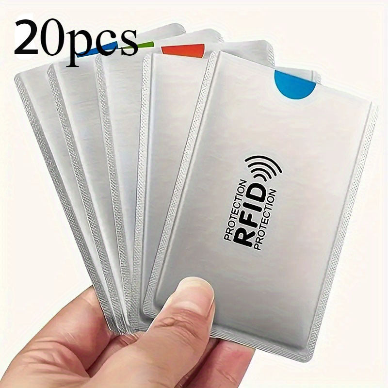 TEMU 20pcs Anti-rf Card Protective Aluminum Card Holders With Anti-magnetic And Degaussing Protection For Credit Cards, Id Cards And Business Cards