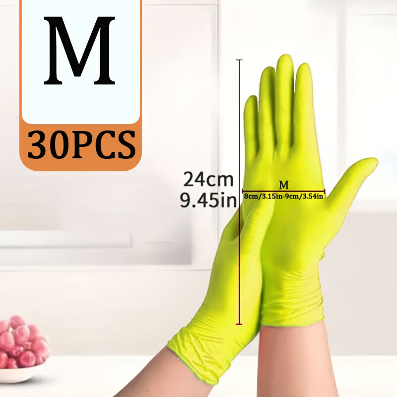 TEMU 30pcs Nitrile Gloves - Disposable, Powder-free & Latex-free - Ideal For Kitchen, Dishwashing, Bathroom, Cleaning, Car Washing, Tattooing, Nail