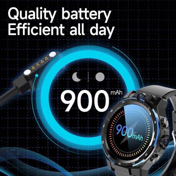 NAMOFOTO 4G Smartwatch LTE 6GB 128GB 8 Core 2 HD Cameras Android 10 Dual CPU Sim Card Wi-Fi GPS 900mAh 1.43&#039;&#039; Men Smart Watch