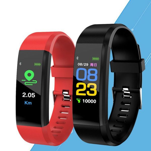 ID115 Plus Smart Bracelet Fitness Tracker Smart Watch Heart Rate Health Monitor Smart Wristband Universal Android Cellphones with