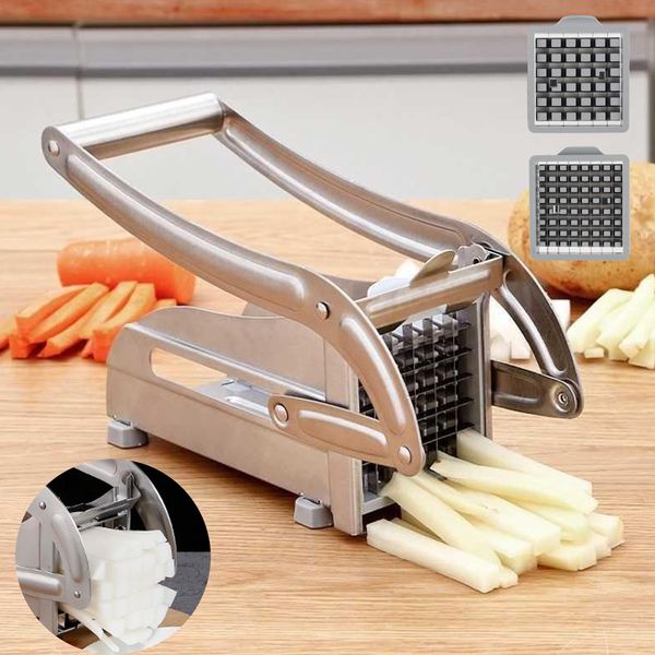 Fruit Vegetable Tools Stainless Steel French Fry Cutter Potato Slicer Multifunction Chopper with 2 Blades for Tomato Cooking 230901