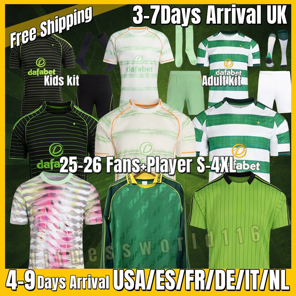 xxxl 4xl 2025 2026 KYOGO Football Shirt soccer jerseys sCelticSHome Away Third McGREGOR Hoops CelticFc DAIZEN REO Anniversary Irish Origins Specialv