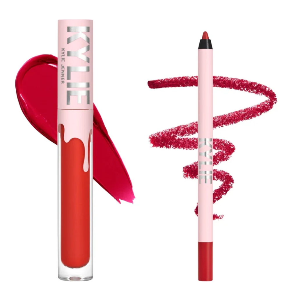 Kylie cosmetics Zestaw pomadki w płynie Velvet Liquid Lipstick + Lip Pencil Odcień: 405 Red Velvet