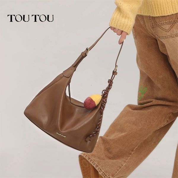 TOUTOU Large Capacity Christmas Handbag Original Sweet Potato Leisure Soft Cross Body Bag 241106