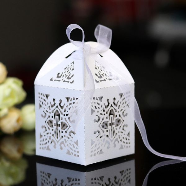 Gift Wrap 50PCS Crossing Candy Dragee Box Angel Gift Box Baby Shower Baptism Birthday First Communion Christening Chocolate Wrapping Paper 2