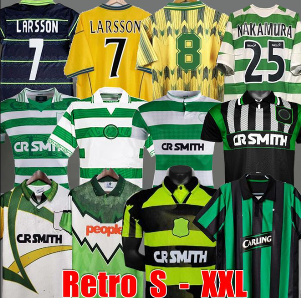 Celts retro 01 02 soccer jerseys HOME 95 96 97 98 99 football shirts LARSSON Sutton NAKAMURA KEANE black Sutton 05 06 07 08 89 91 92 84 85 D