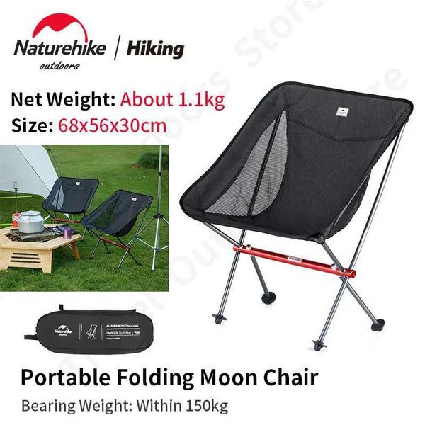 Camp Furniture Naturehike YL05 Outdoor Ultra Light Folding Chair 1.1kg Aluminum Alloy Support Durable Beach Moon Camping Travel H241121