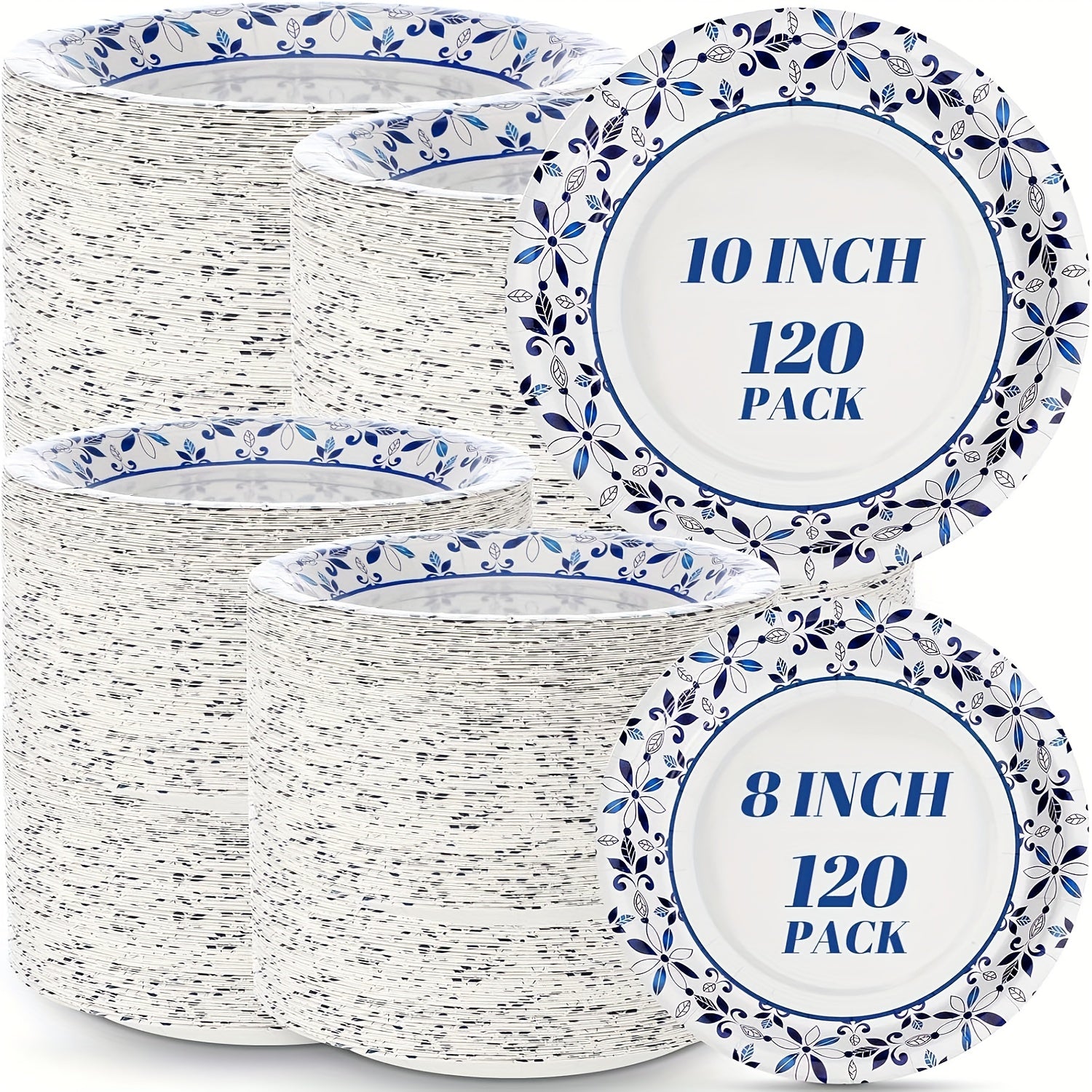 TEMU 240pcs Heavy Duty Paper Plates Disposable Plates Leaf Soak Proof Disposable Paper Plate Family Parties Picnic Halloween&christmas