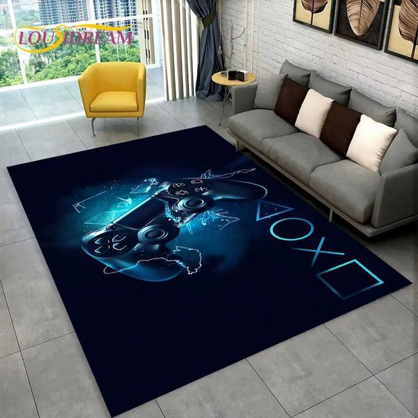 Cartoon Gamer Game Gamepad Area RugCarpet Rug for Living Room Kids Bedroom Sofa Kitchen Doormat DecorChild Non-slip Floor MatY240729