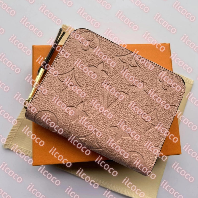 Fashion designer wallets luxury womens short purses embossed flower letters credit card holders ladies plaid money clutch bags with box and dustbag