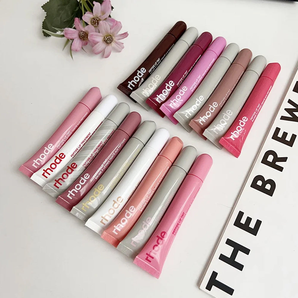 RHODE Makeup Lip Gloss Lip Plumper Liquid Lipstick 10ml Toast Espresso Raspberry Jelly Bean peppermint glaze Lip balm Moisturize Shiny Glitter Lipgl