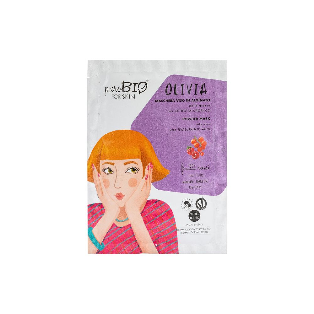 Purobio kosmetyki forSKIN Olivia Alginate Face Mask for Oily Skin - Anniversary2019, 10 Red Fruits (13 g)