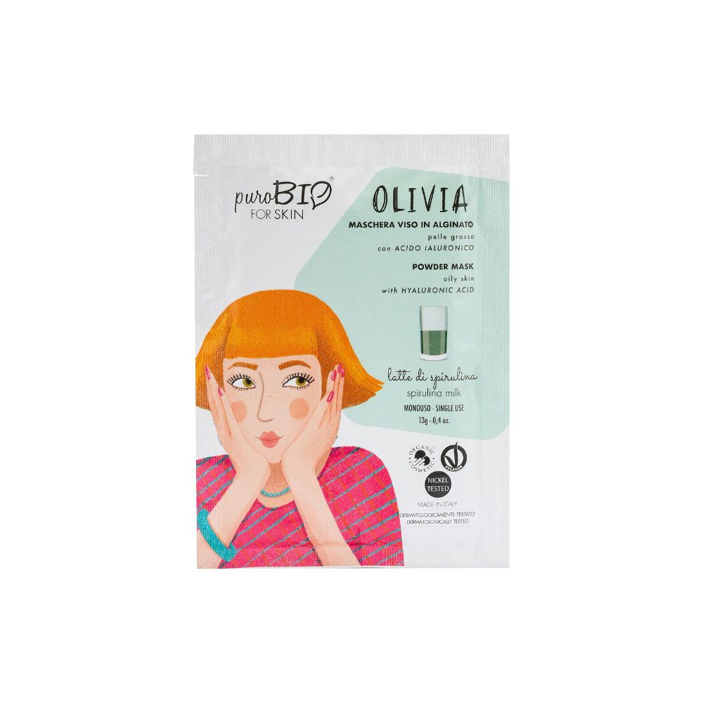 Purobio kosmetyki forSKIN Olivia Alginate Face Mask for Oily Skin - Anniversary2019, 12 Spirulina Milk (13 g)