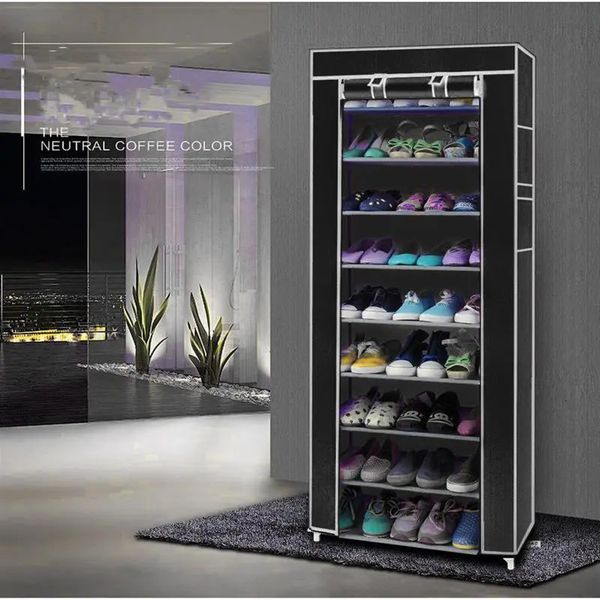 Titulares RAC RAC Simples Gabinete à prova de pó Organizador de tecido Stand Stand Hallway Saving Space Space Furniture Shoe Shoe Shoe Rack