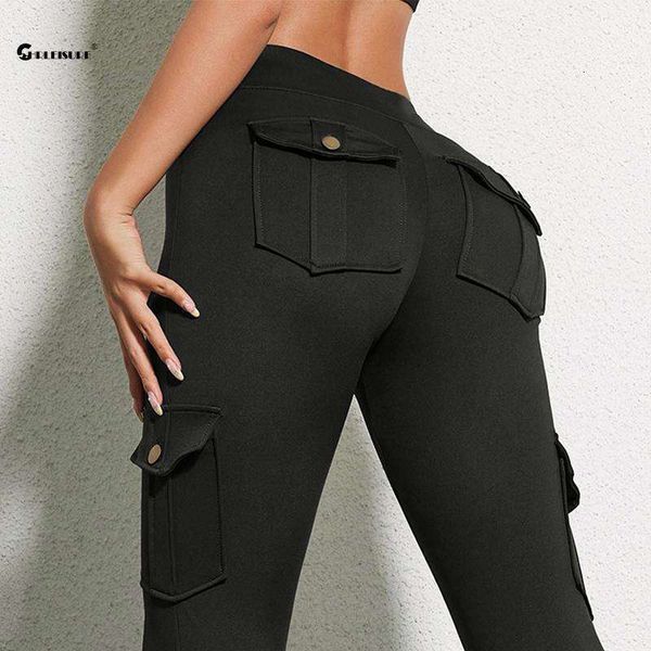 CHRLEISURE Seamless Pocket Yoga Pant Women&#039;s Hip Lifting Sport Leggings Elastic Slim Fiess Tight Gym Athletic Legging