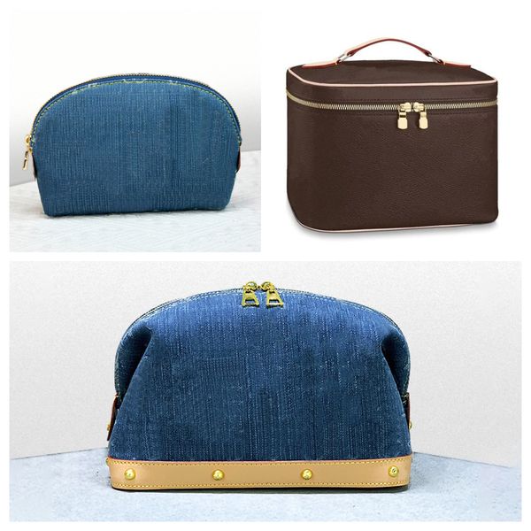 7A Luxury Designer Makeup Bag Nice vanity Travel Organizer Top handle Cosmetic cases Beauty Cosmetic Bags Denim toiletry bag Makeup Designer