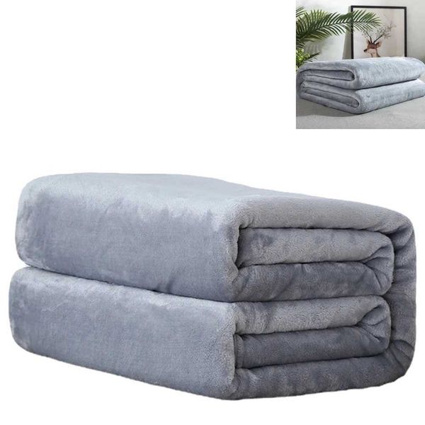 Plush Flannel Blankets Solid Color Fleece Throw Blanket Lightweight for Adult Children Home OfficeXJ241111