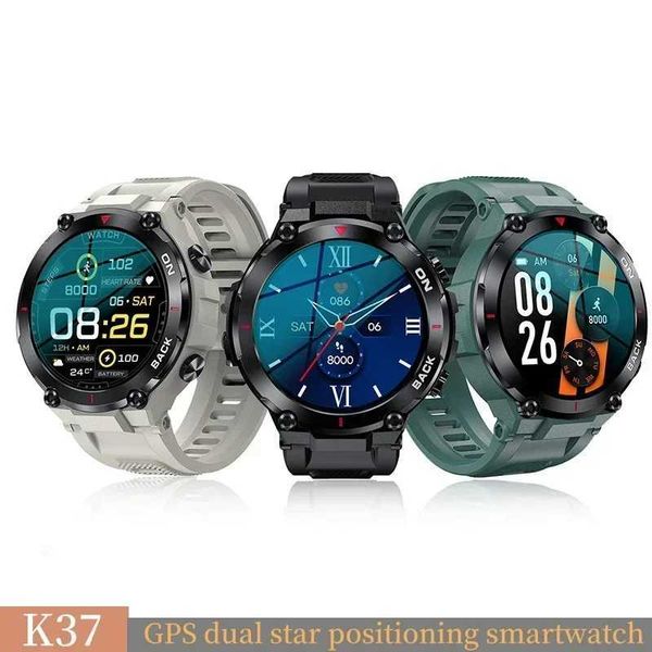 High Quality Military GPS Smart Watch Men HD Screen Heart Rate IP68 Waterproof Sports SmartWatch For Android IOS K37 Fitness Tracker O241213