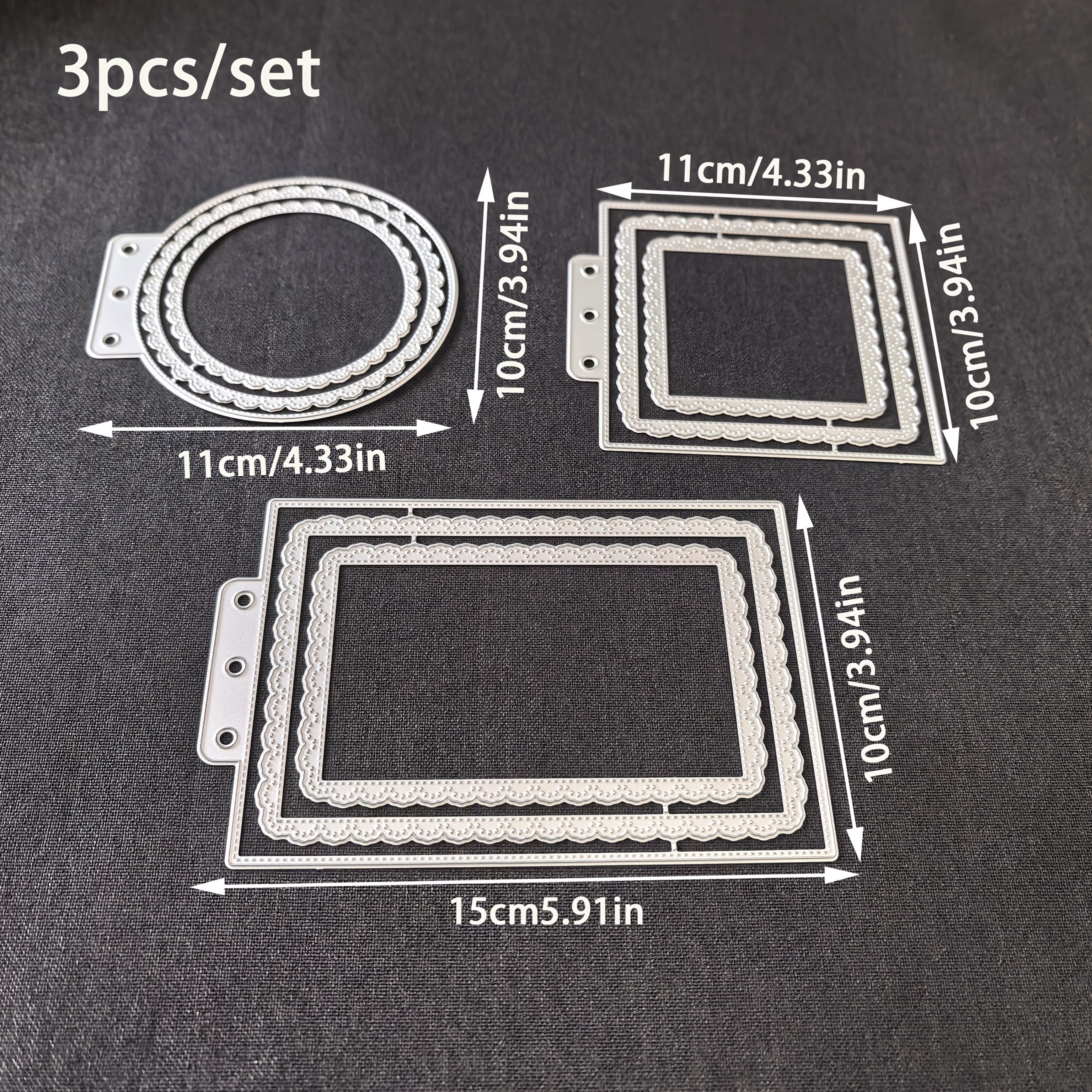 TEMU 3pcs-set Creative Album Notepad Production Metal Cutting Dies, Diy Scrapbooking Embossing Stencil, Handmade Greeting Card Making Metal Die Cuts,