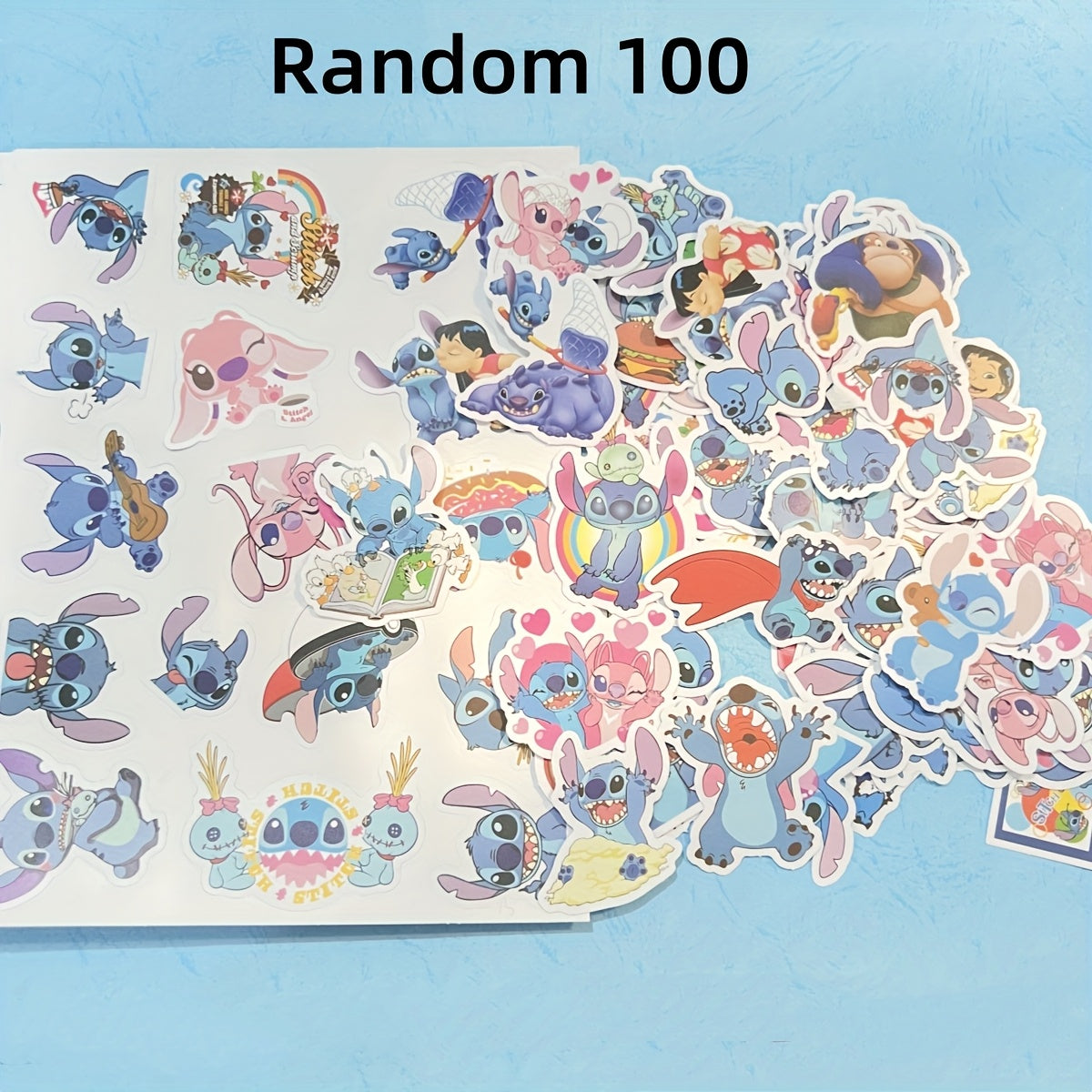 TEMU 100pcs Random Stitch Waterproof Stickers - Vibrant Designs, Suitable For Laptops, Water Bottles, Notebooks, Stationery Boxes, Walls, Desks, Etc.