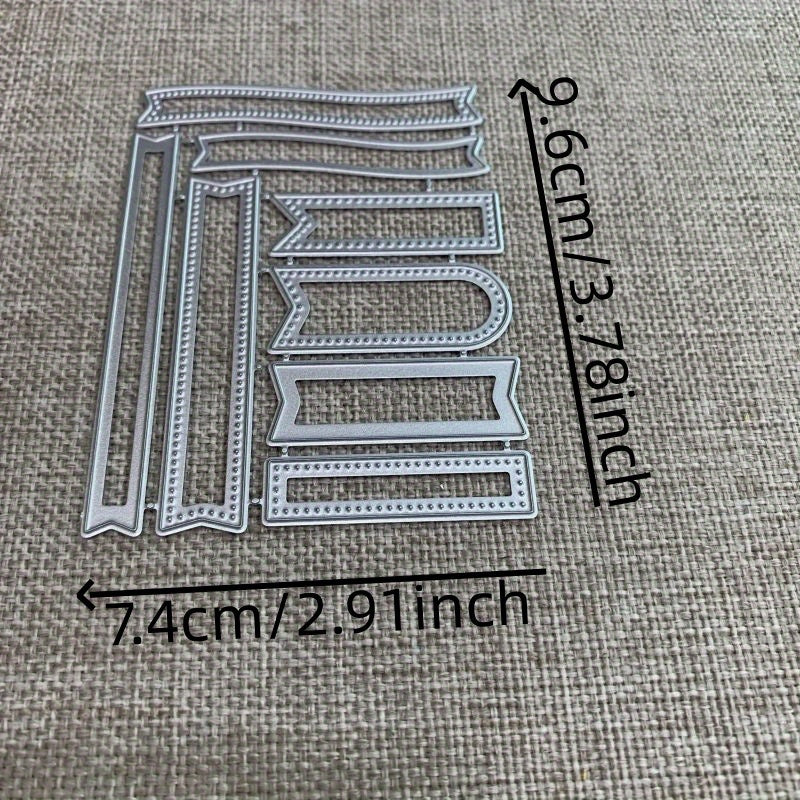 TEMU New Banner Label Strip Frame Metal Cutting Dies Stencils For Diy Scrapbooking Decorative Die Cutting Template Mold
