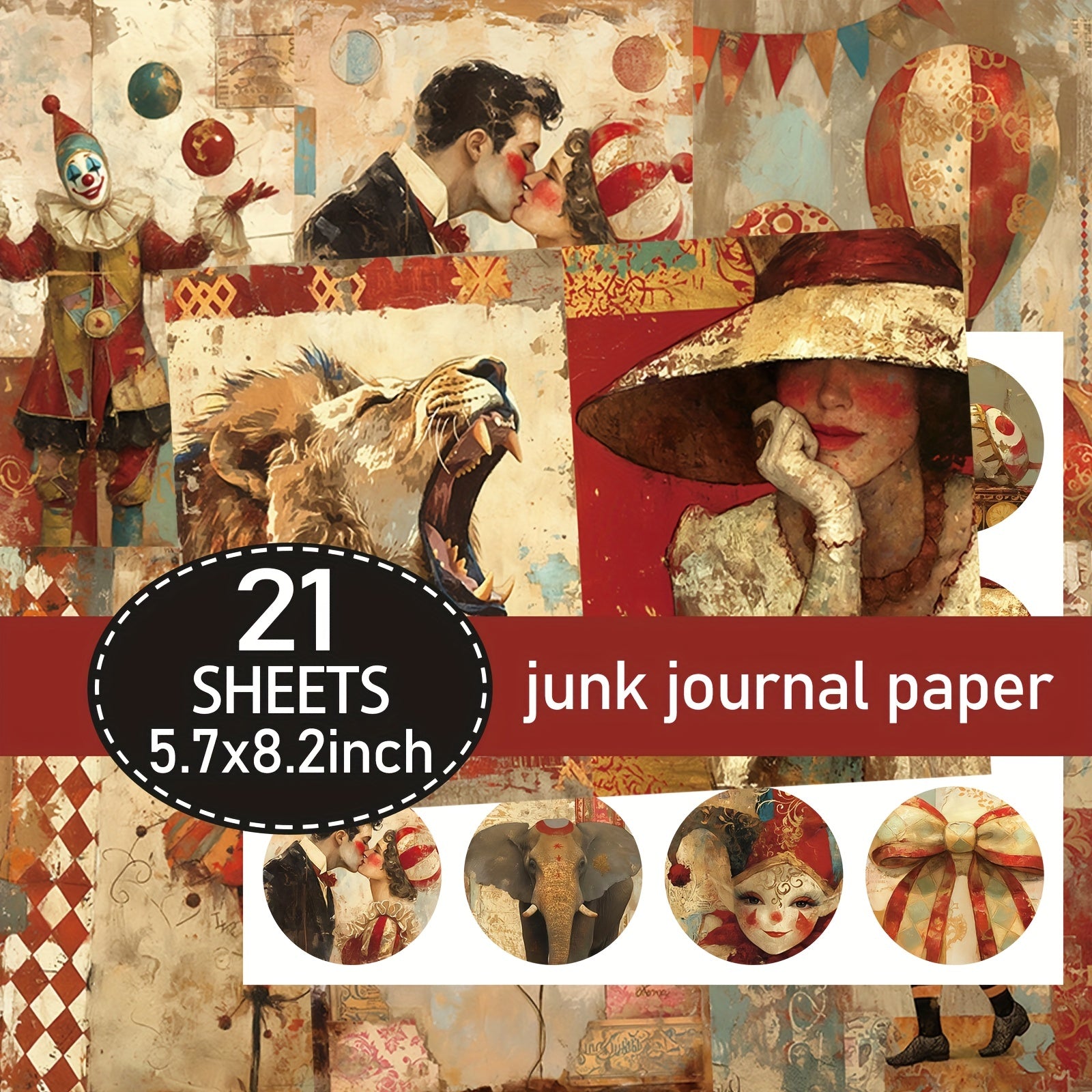 TEMU Asstss 21 Sheets A5 Themed Scrapbooking Paper Set - Handcrafted Junk Journal Crafting Supplies For Diy Projects, Party Decorations - Ideal For